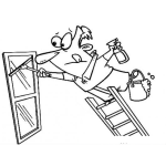 Dibujo para colorear Dibujo De Limpiador De Vidrios Para Pintar Y Colorear Limpiavidrios