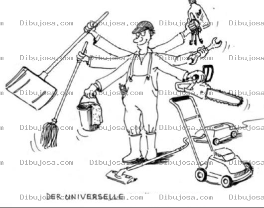 Dibujo para colorear Dibujo De Hombre Mil Oficios Multi Usos Para Pintar Y Colorear