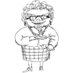 Dibujo para colorear Dibujo De Suegra De Noche Con Una Candela En La Oscuridad Para Pintar Y Colorear