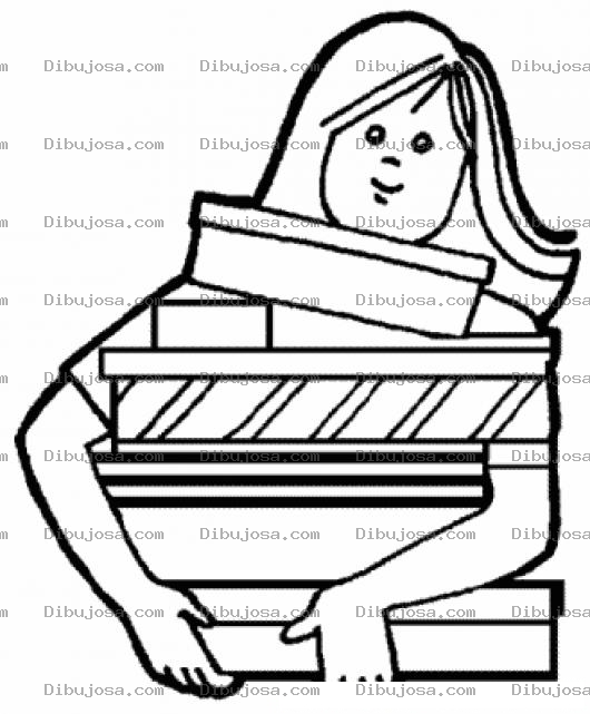 Dibujo para colorear Dibujo De Mujer Comprando Regalos De Navidad Para Pintar Y Colorear