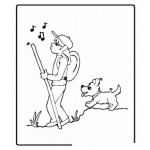 Dibujo para colorear Colorear perrito en excursion
