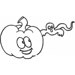 Dibujo para colorear Calabaza Y Fantasmita Para Pintar Y Colorear
