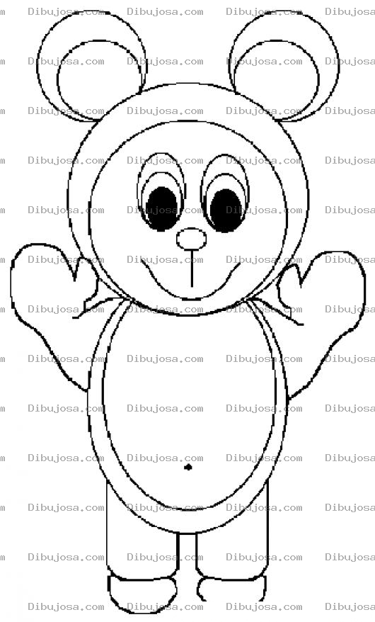 Dibujo para colorear Dibujo De Nino Con Disfraz De Osito Para Colorear