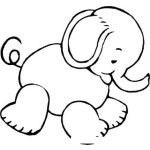 Dibujo para colorear Elefantito De Juguete Para Pintar Y Colorear