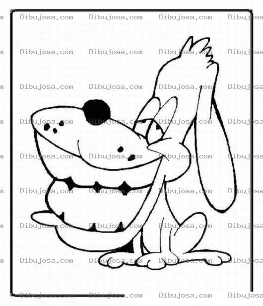 Dibujo para colorear Colorear perro boca grande