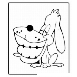 Dibujo para colorear Colorear perro boca grande