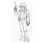 Dibujo para colorear Dibujo De Chico Con Revolver Para Pintar Y Colorear