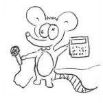 Dibujo para colorear Ratoncito Con Microfono Y Calculadora Para Pintar Y Colorear