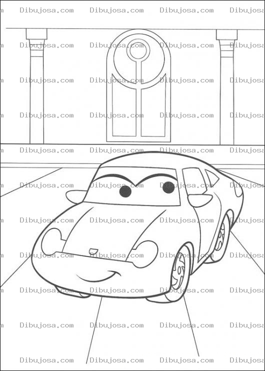 Dibujo para colorear Carro Cars Rojo Para Pintar Y Colorear