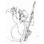 Dibujo para colorear Dibujo De Chica Con Guitarra Electrica Para Pintar Y Colorear
