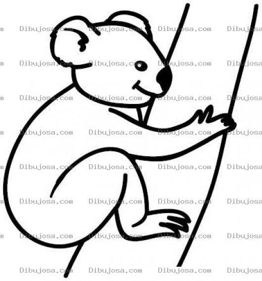 Dibujo para colorear Dibujo De Koala Trepando Un Palo Para Pintar Y Colorear