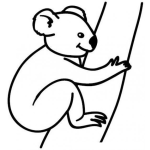 Dibujo para colorear Dibujo De Koala Trepando Un Palo Para Pintar Y Colorear