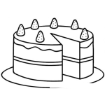 Dibujo para colorear Pastel De Fresas Con Crema Para Pintar Y Colorear
