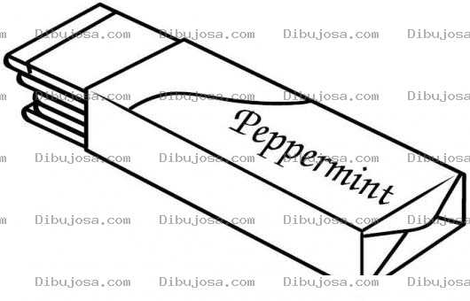Dibujo para colorear Cajetilla De Chicles Peppermint Para Pintar Y Colorear
