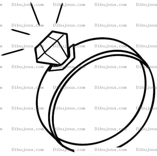 Dibujo para colorear Anillo De Compromiso Para Pintar Y Colorear