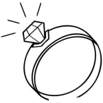 Dibujo para colorear Anillo De Compromiso Para Pintar Y Colorear