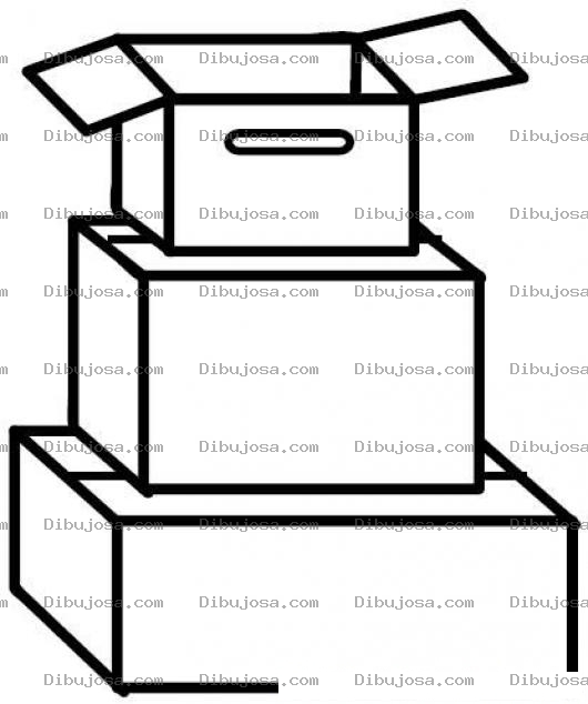 Dibujo para colorear 3 Cajas De Carton Para Colorear Y Pintar