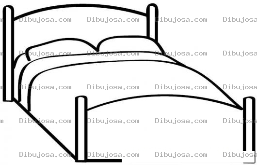 Dibujo para colorear Dibujo De Cama Matrionial Para Pintar Y Colorear Camita Queen