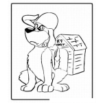 Dibujo para colorear Colorear perro guardian militar