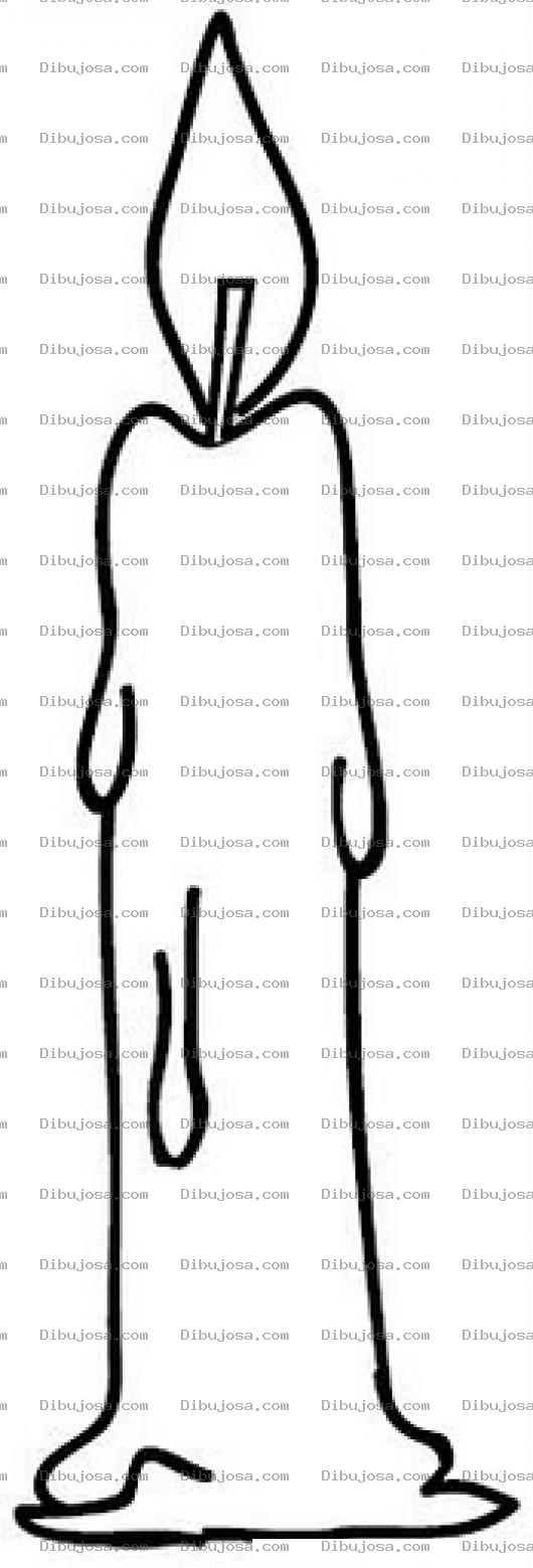 Dibujo para colorear Vela De Cera Para Pintar Y Colorear Una Candela Encendida