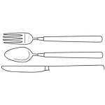 Dibujo para colorear Dibujo De Tenedor Cuchara Y Cuchillo Para Pintar Y Colorear Cubiertos