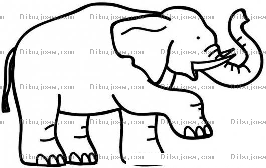 Dibujo para colorear Dibujo De Elefante Marchando Para Pintar Y Colorear Elefante Levantnado Una Pata Saludando