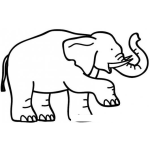 Dibujo para colorear Dibujo De Elefante Marchando Para Pintar Y Colorear Elefante Levantnado Una Pata Saludando