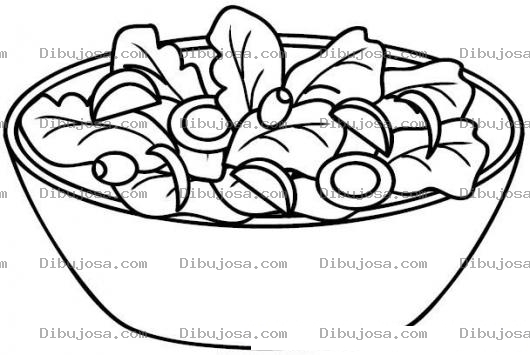 Dibujo para colorear Plato De Ensalada Para Pintar Y Colorear