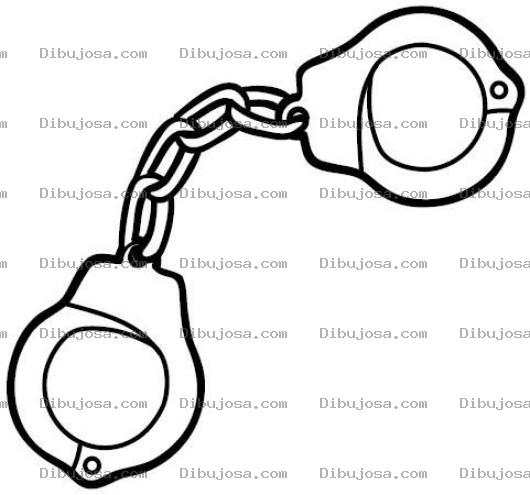 Dibujo para colorear Dibujo De Grilletes De Manos Para Pintar Y Colorear Esposas De Policia O Chachas