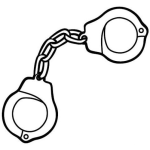 Dibujo para colorear Dibujo De Grilletes De Manos Para Pintar Y Colorear Esposas De Policia O Chachas