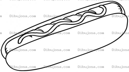 Dibujo para colorear Hotdog Para Impirmir Colorear Y Pintar