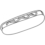 Dibujo para colorear Hotdog Para Impirmir Colorear Y Pintar