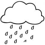 Dibujo para colorear Dibujo De Nube Con Gotas De Lluvia Para Pintar Y Colorear