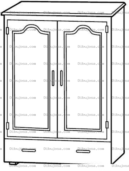 Dibujo para colorear Ropero De Madera Para Pintar Y Colorear