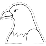 Dibujo para colorear Cabeza De Aguila Para Recortar Pintar Y Colorear