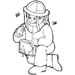 Dibujo para colorear Dibujo De Apicultor Sacando Miel Para Pintar Y Colorear