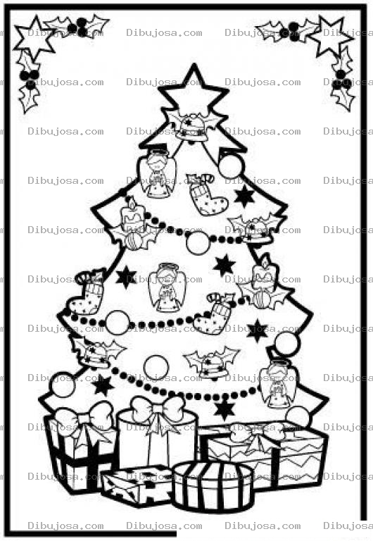 Dibujo para colorear Tarjeta Navidena Con Arbolito De Navidad Para Imprimir Y Colorear
