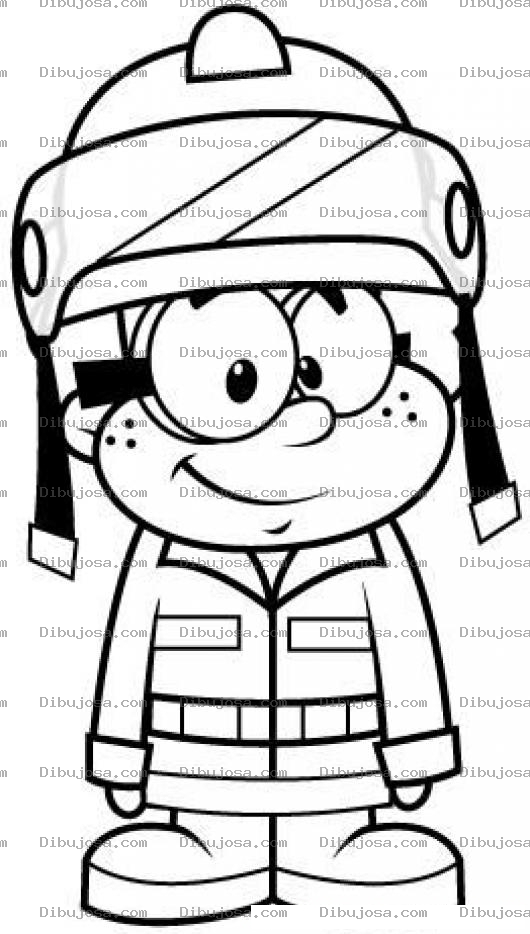Dibujo para colorear Dibujo De Nino Bombero Para Colorear