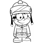 Dibujo para colorear Dibujo De Nino Bombero Para Colorear