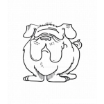 Dibujo para colorear Pintar perro bulldog