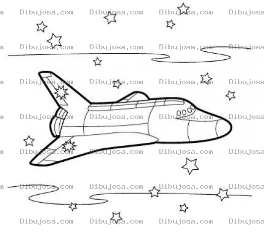 Dibujo para colorear Dibujo De Transbordador Espacial En El Espacio Para Pintar Y Colorear