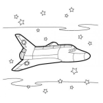 Dibujo para colorear Dibujo De Transbordador Espacial En El Espacio Para Pintar Y Colorear