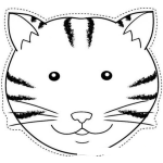 Dibujo para colorear Cabeza De Gato Para Imprimir Recortar Y Colorear