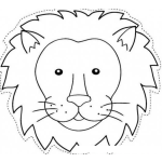 Dibujo para colorear Cabeza De Leon Para Recortar Y Pintar