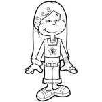 Dibujo para colorear Dibujo De Nina Adolescente Para Pintar Y Colorear