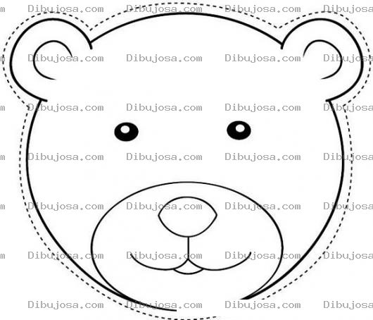 Dibujo para colorear Cara De Oso Para Recortar Pintar Y Colorear