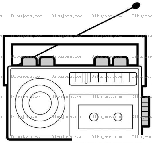 Dibujo para colorear Dibujo De Radiobrabadora Con Casetera Para Pintar Y Colorear Radiocasetera Radio Portail