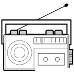 Dibujo para colorear Dibujo De Radiobrabadora Con Casetera Para Pintar Y Colorear Radiocasetera Radio Portail