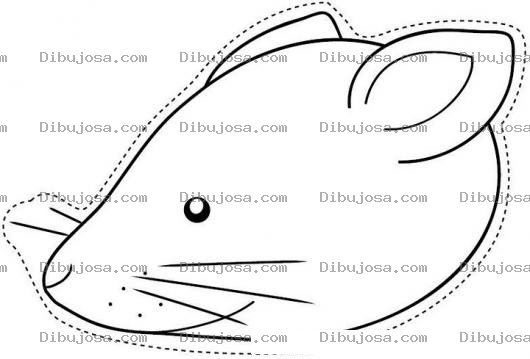 Dibujo para colorear Cabeza De Raton Para Recortar Y Colorear