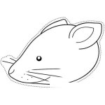 Dibujo para colorear Cabeza De Raton Para Recortar Y Colorear